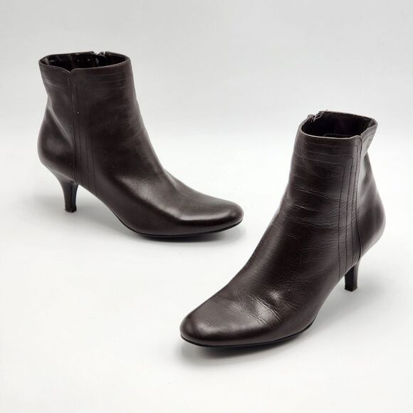 Bandolino Ulvira Leather Brown Ankle Booties Size 6.5 - Picture 1 of 10